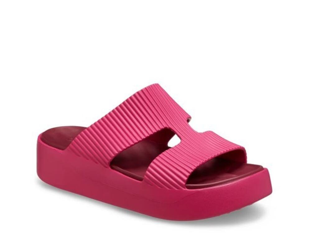 Crocs Getaway Groove Platform H Strap Slide Sandals in Fuchsia, Size 7